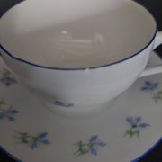 Porcelain cup with hand-painted cornflower decoration A.M
