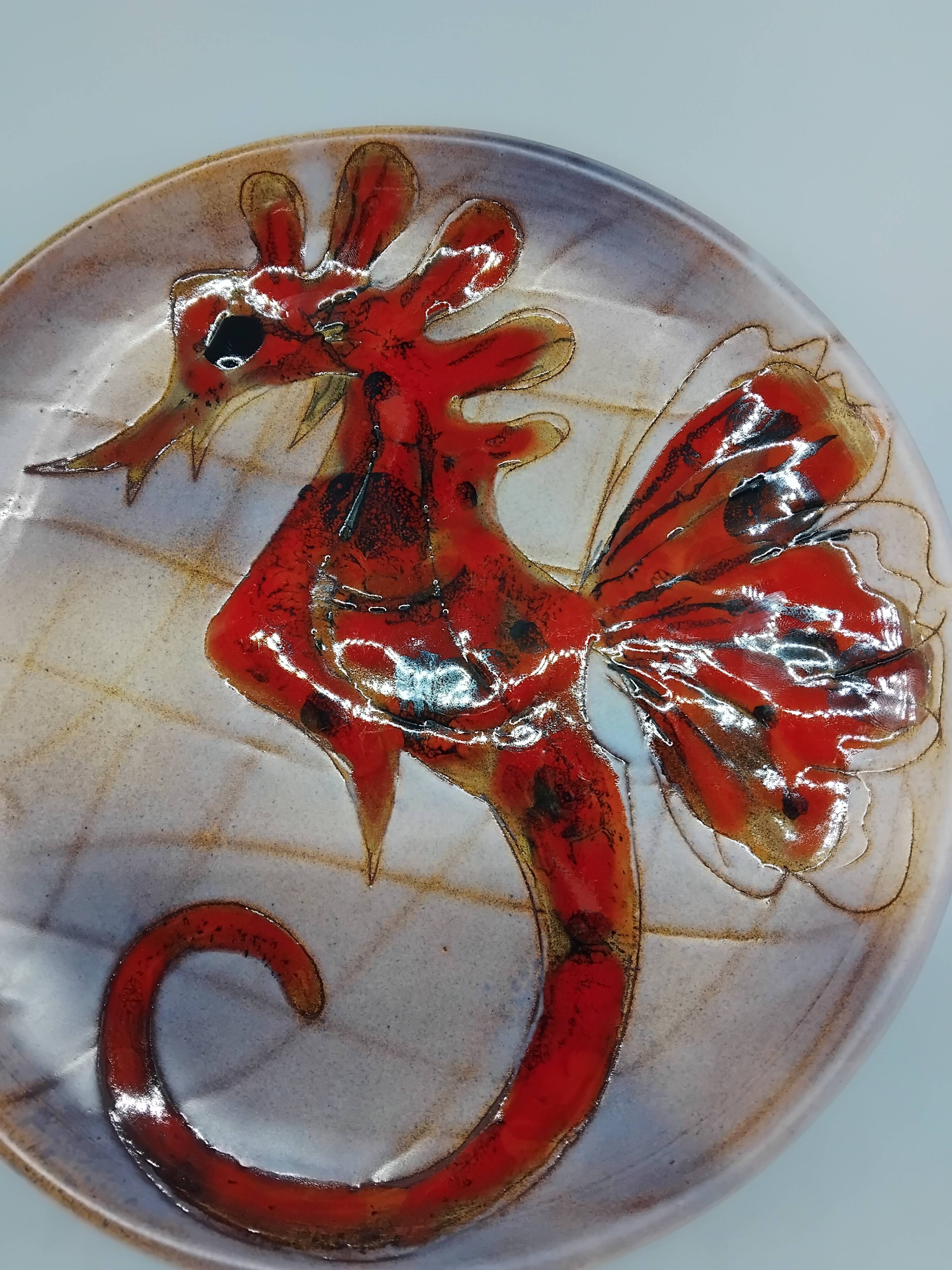 Assiette vintage année 60’. Monique Brenner / Vallauris.