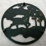 Dessous de plat métal cheval ancien vintage