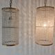 Set of 3 cylindrical crystal chandeliers in mid-century modern style attributed to Lobmeyr.