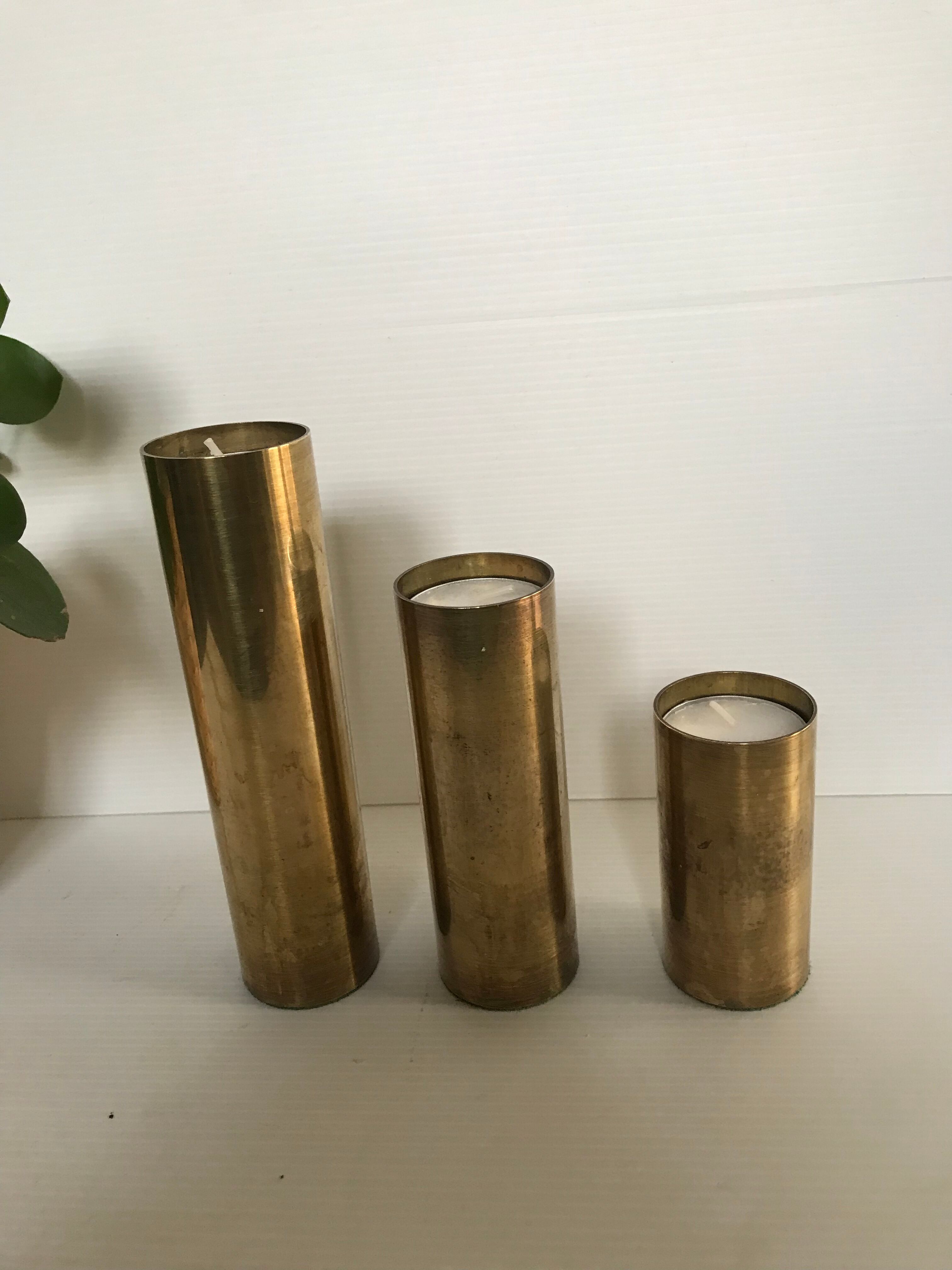 Scandinavian brass candle holders circa 1950