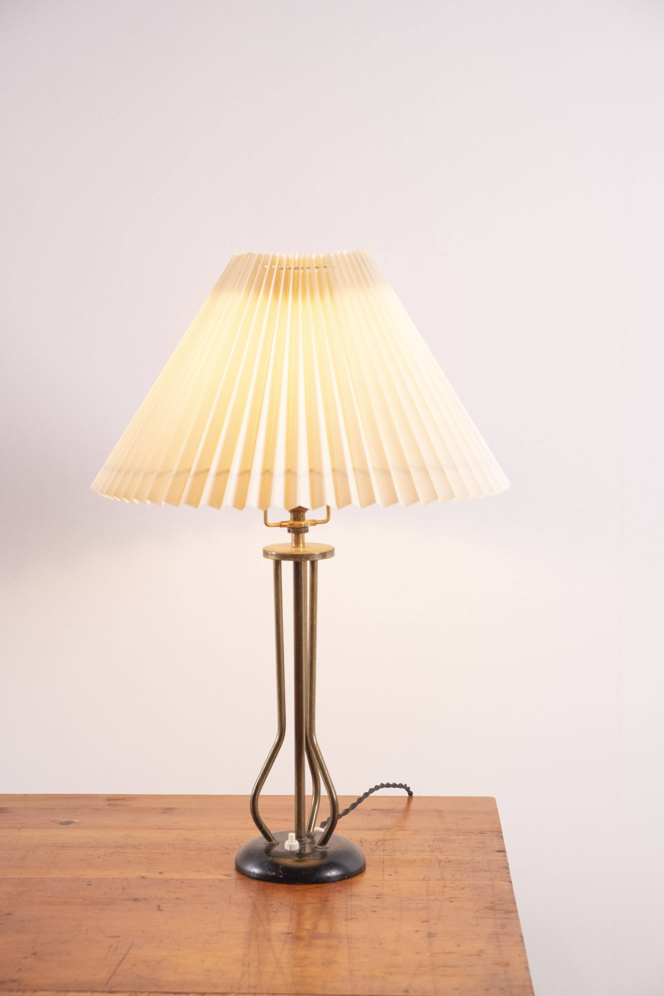 Danish brass table lamp, 1950s Denmark
