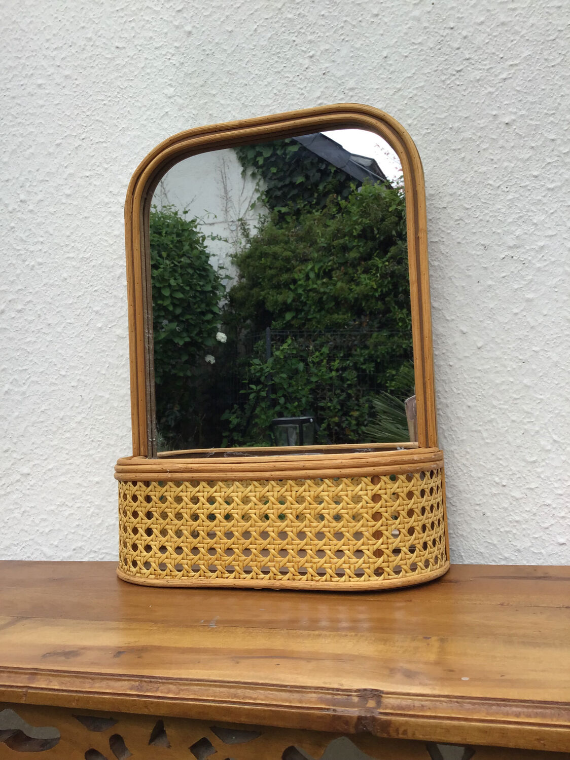 Rattan shelf