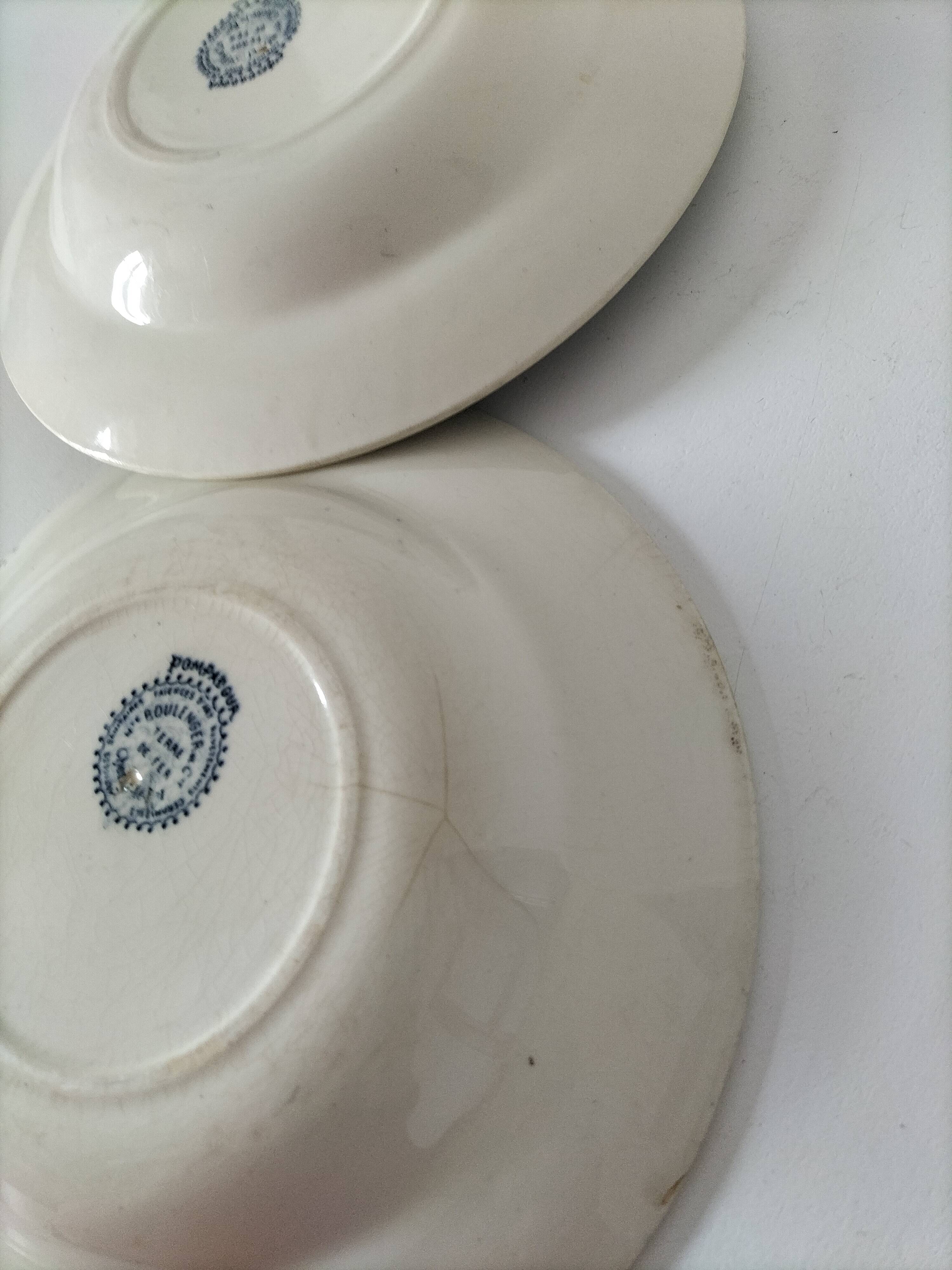 Duo d’assiettes creuses Hte Boulenger & Cie Choisy-le-Roi, circa 1885–1900.