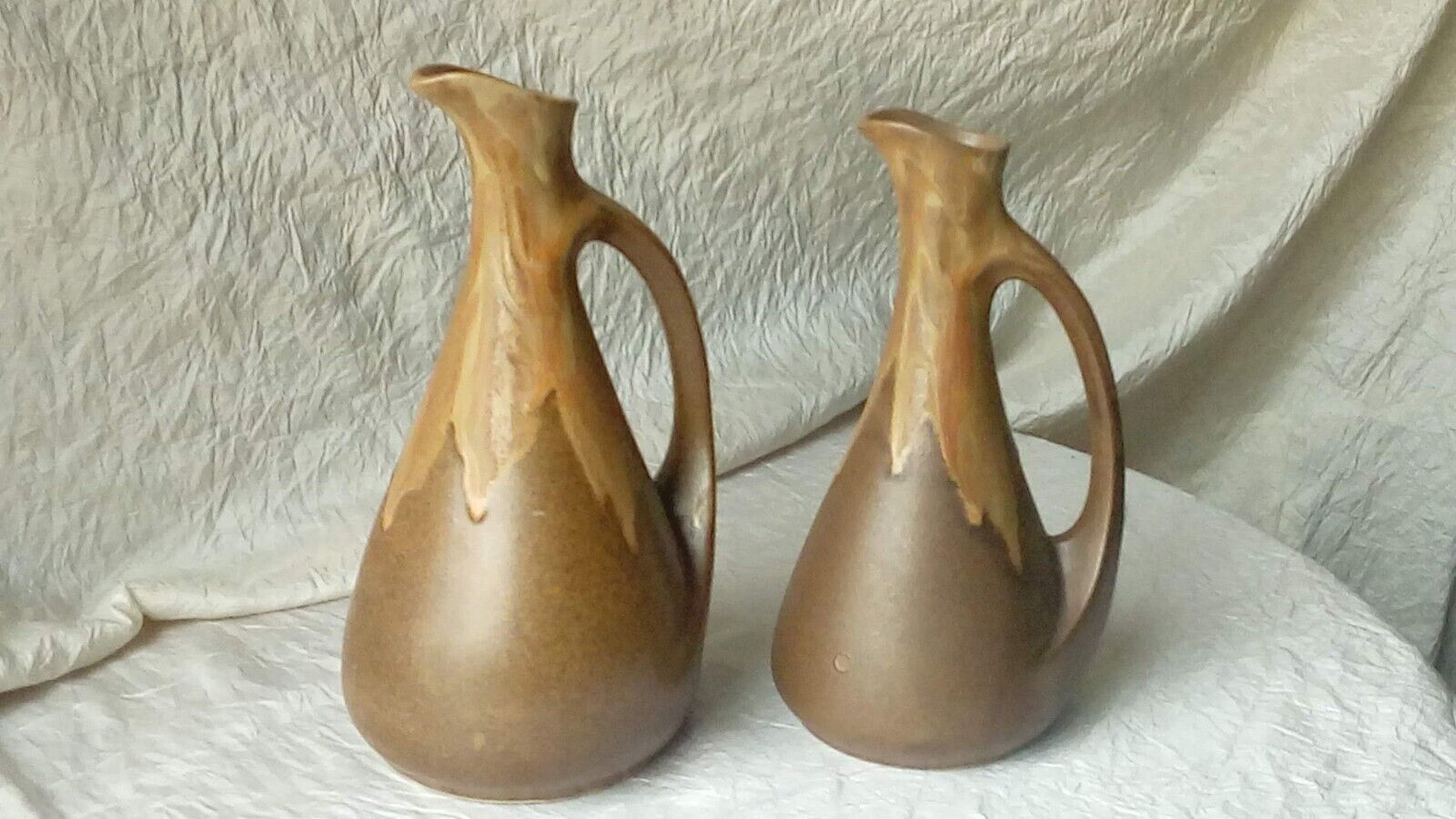 Flame sandstone pitchers signed Denbac