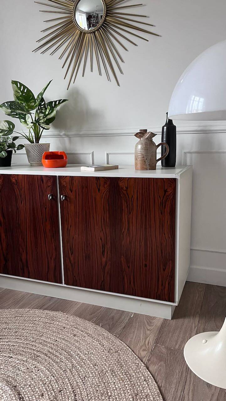 Vintage four-door buffet in rosewood.