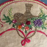 old oval placemat handmade embroidery 36x50