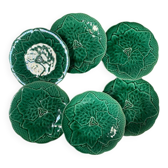 Set of 6 majolica plates from Gien