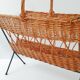 Porte-revues en rotin & acier vintage