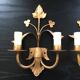 Pair of gold metal wall lights