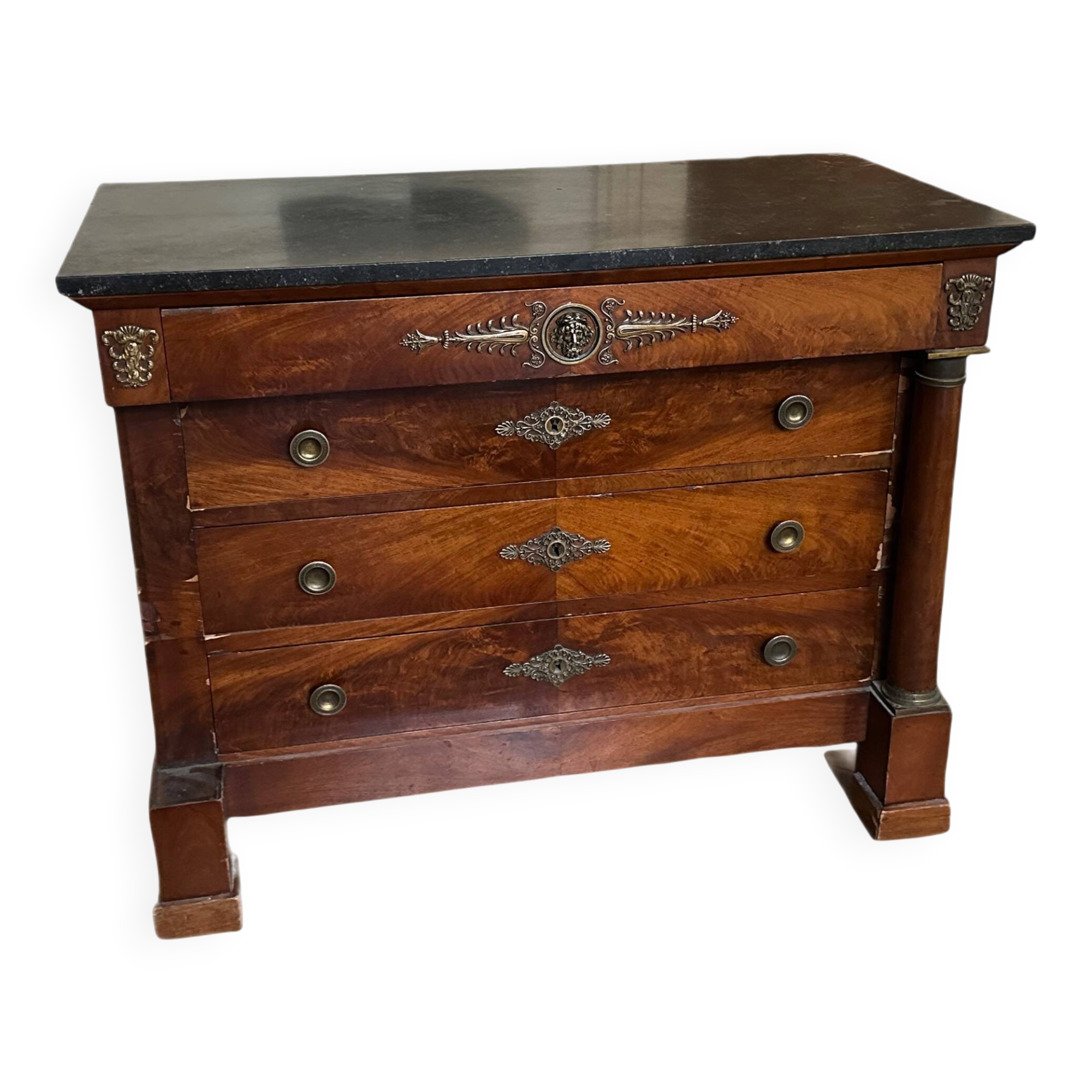 Empire column chest of drawers – early 19th century
