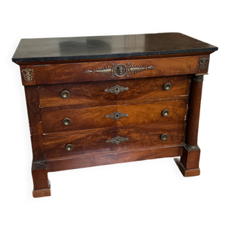 Empire column chest of drawers – early 19th century