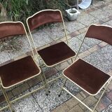 Six vintage folding chairs
