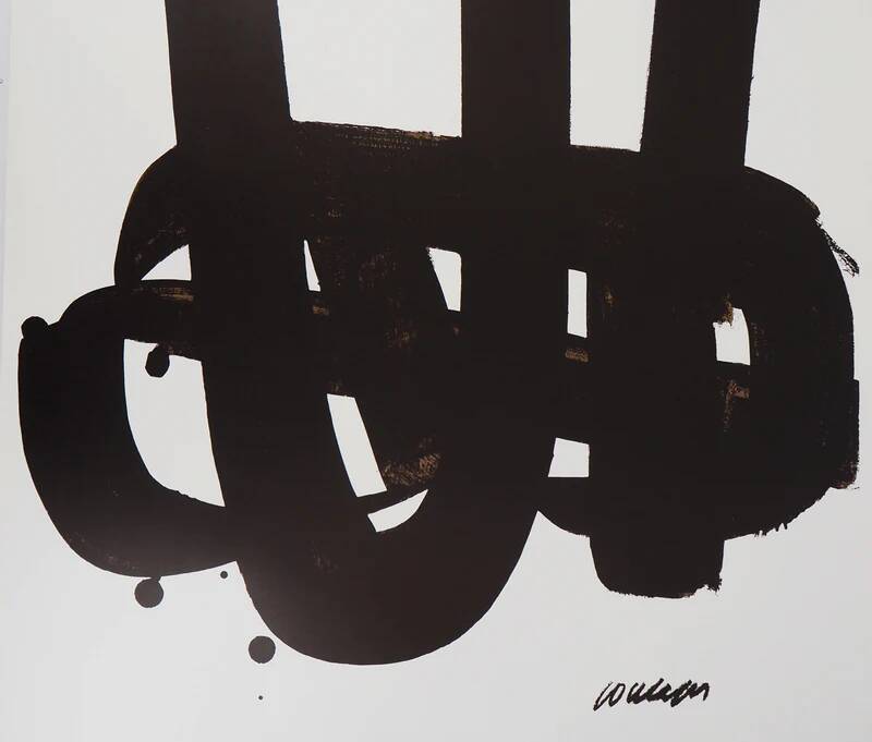 Pierre Soulages : Jeux Olympiques de Munich, lithographie originale signée