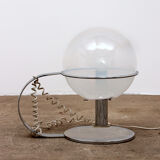 Italian Design table lamp made of chrome with glass, 1960