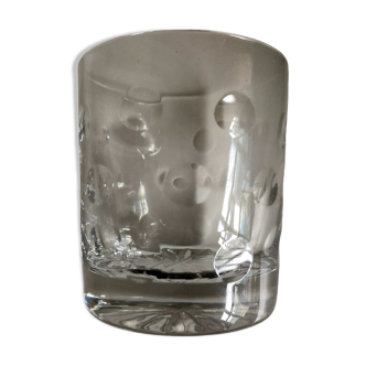 product BHV 6 glasses cups whisky in half crystal cut peas 1980