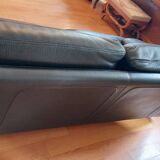 Roche Bobois black leather sofa