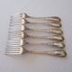 Set of 6 art nouveau forks in silver metal