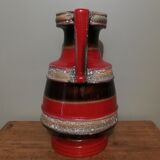 Vase with fat lava handles and ceramics