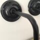 Set of two vintage electrified electrified glass wall lamps