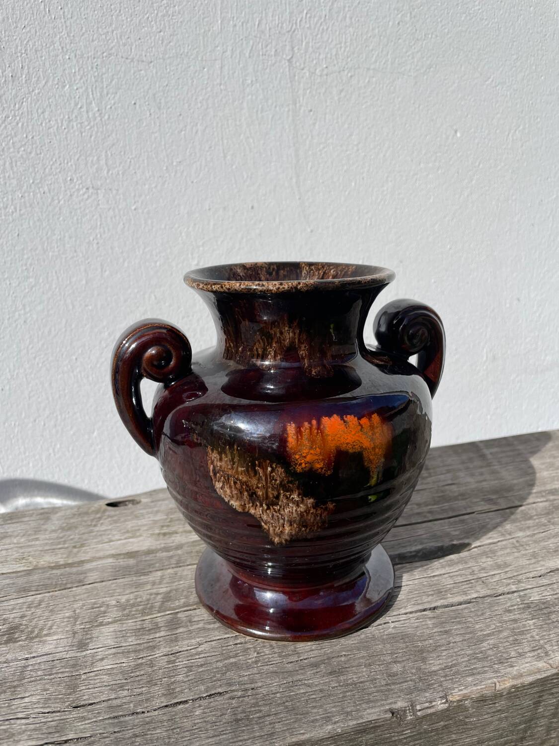 Art Deco brown ceramic vase