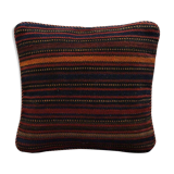 Bold Striped Wool Kilim Cushion Cover Handmade Scatter Pillow 35x35cm