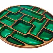 6 vintage cloisonné coasters in the style of mithé espelt, m. de crécy, ...