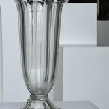 Vase en verre style art déco piedouche col évasé
