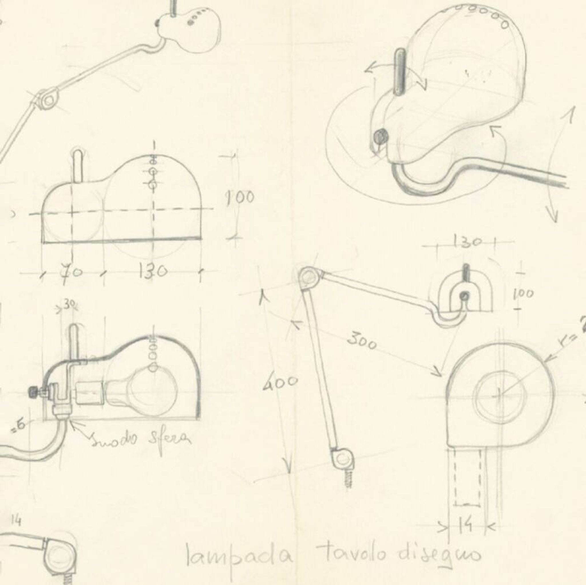 Lampe Topo par Joe Colombo pour Stilnovo 1970 Première Edition
