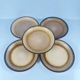 Set of 5 semi-deep plates Salins, 20th century