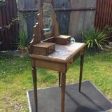 Rococo vintage hairdresser in oak marble top