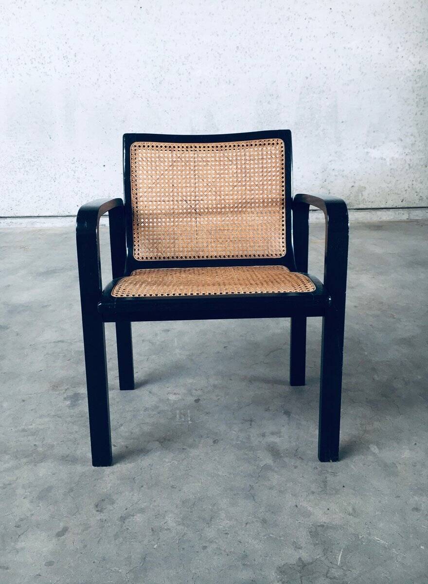 Italian Design Bentwood & Webbing Armchair, 1970s