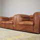 Cognac leather armchairs by BL Arredamenti, 1970s, set of 4