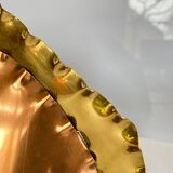 Unique mid century table lamp "fireplace" copper & brass, art deco, vintage light