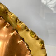 Unique mid century table lamp "fireplace" copper & brass, art deco, vintage light