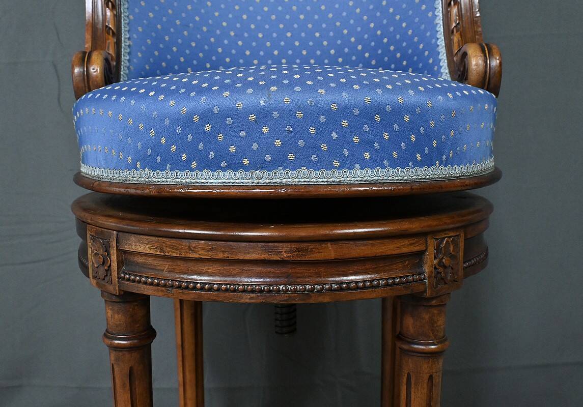 Louis XVI Style Beech Swivel Harpist Chair – Early 20th Century