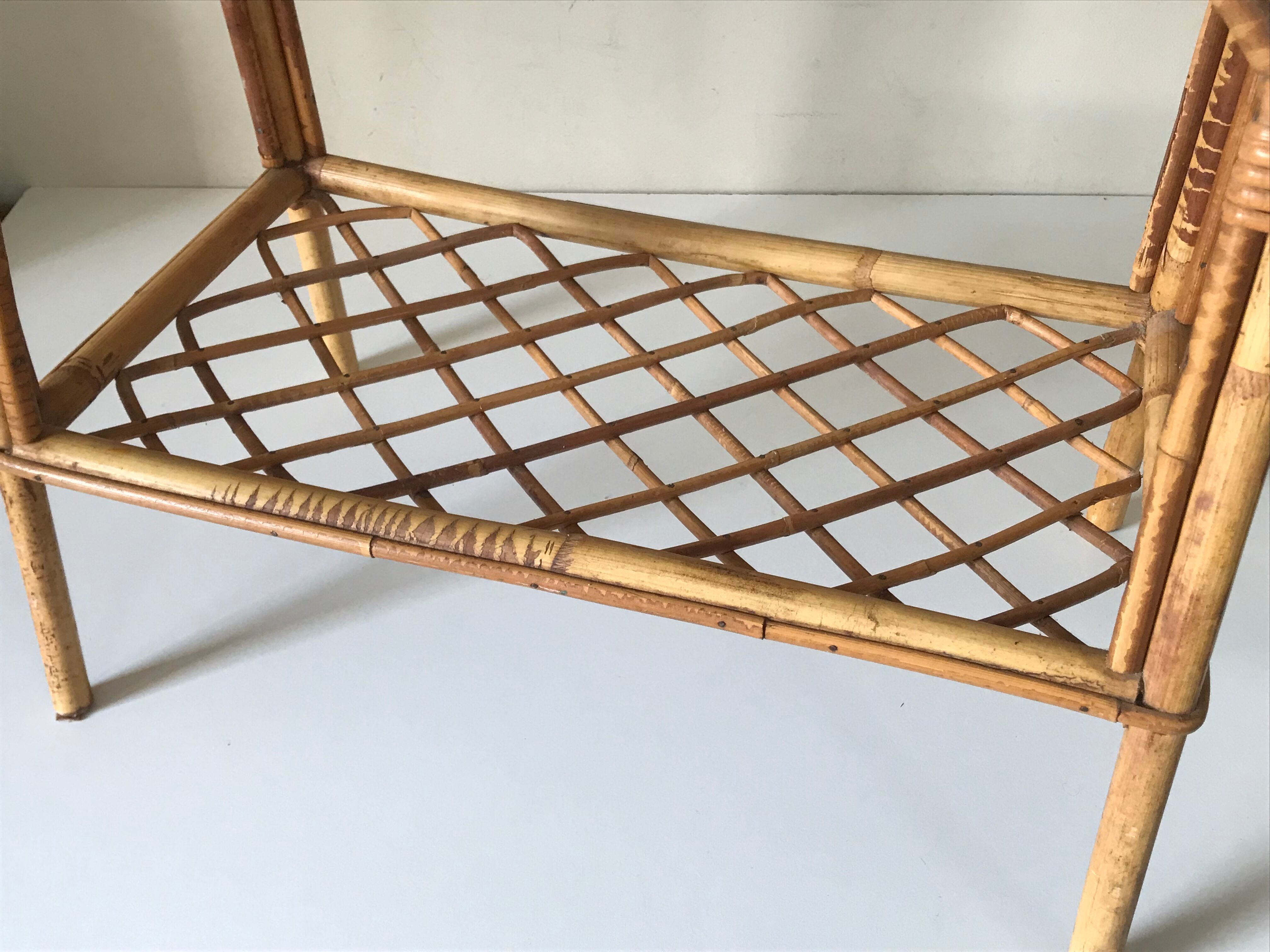 Side table rattan vintage design 1960