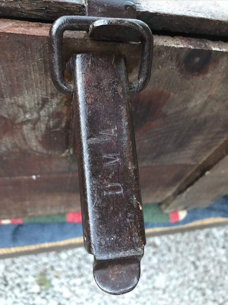 Wooden and metal military case, circa 1960