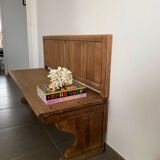 Wooden bench with backrest