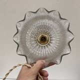 Holophane glass pendant with serrated edges