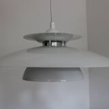 Scandinavian pendant light, white metal