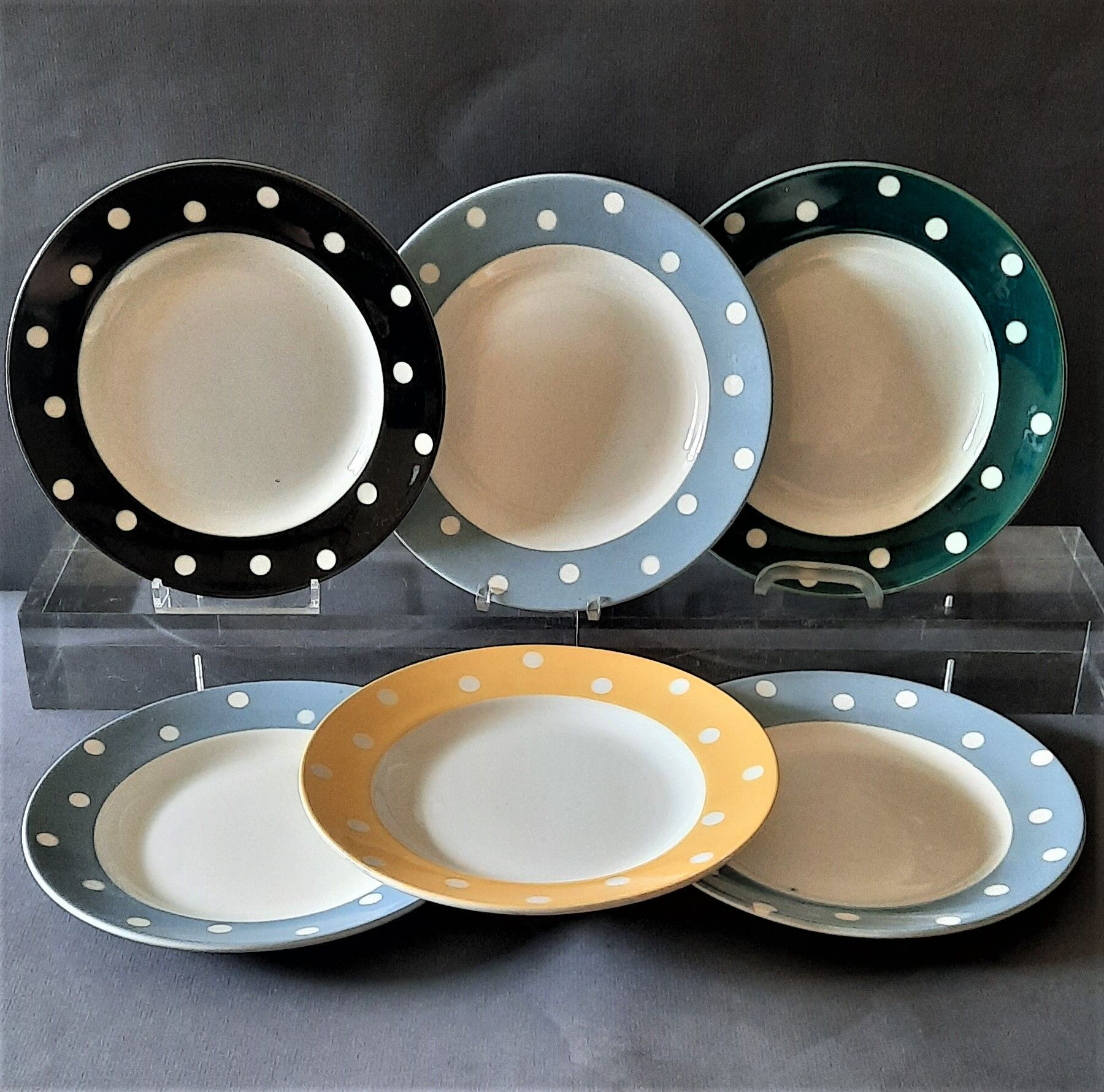 6 plates Boch pastel vintage 50'60'