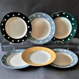 6 plates Boch pastel vintage 50'60'