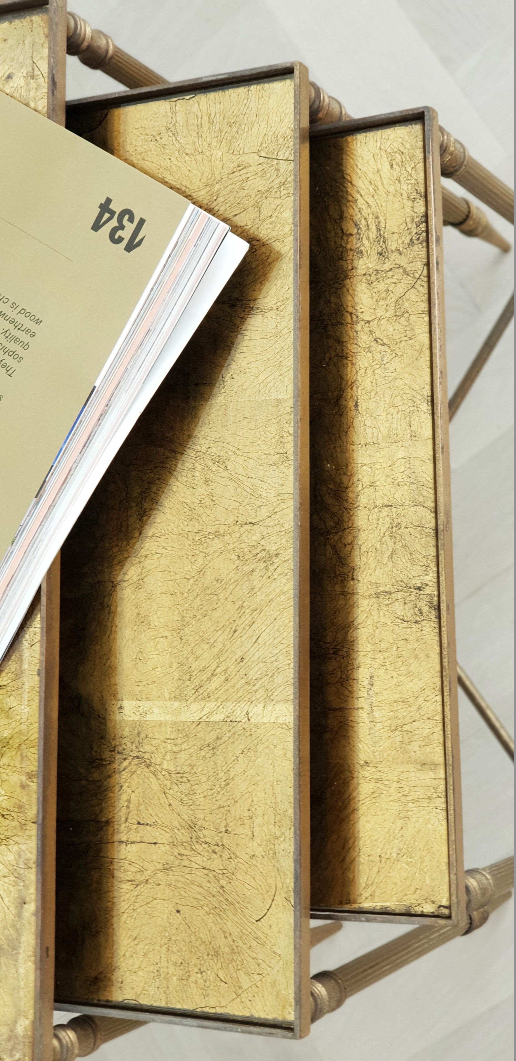 Pull out table  in brass