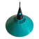 Emerald blue metal pendant light, Memphis style, space age -1980-