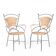Pair of iron and rattan armchairs