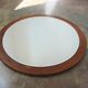 Round teak mirror, 1970s – vintage, diameter 70 cm