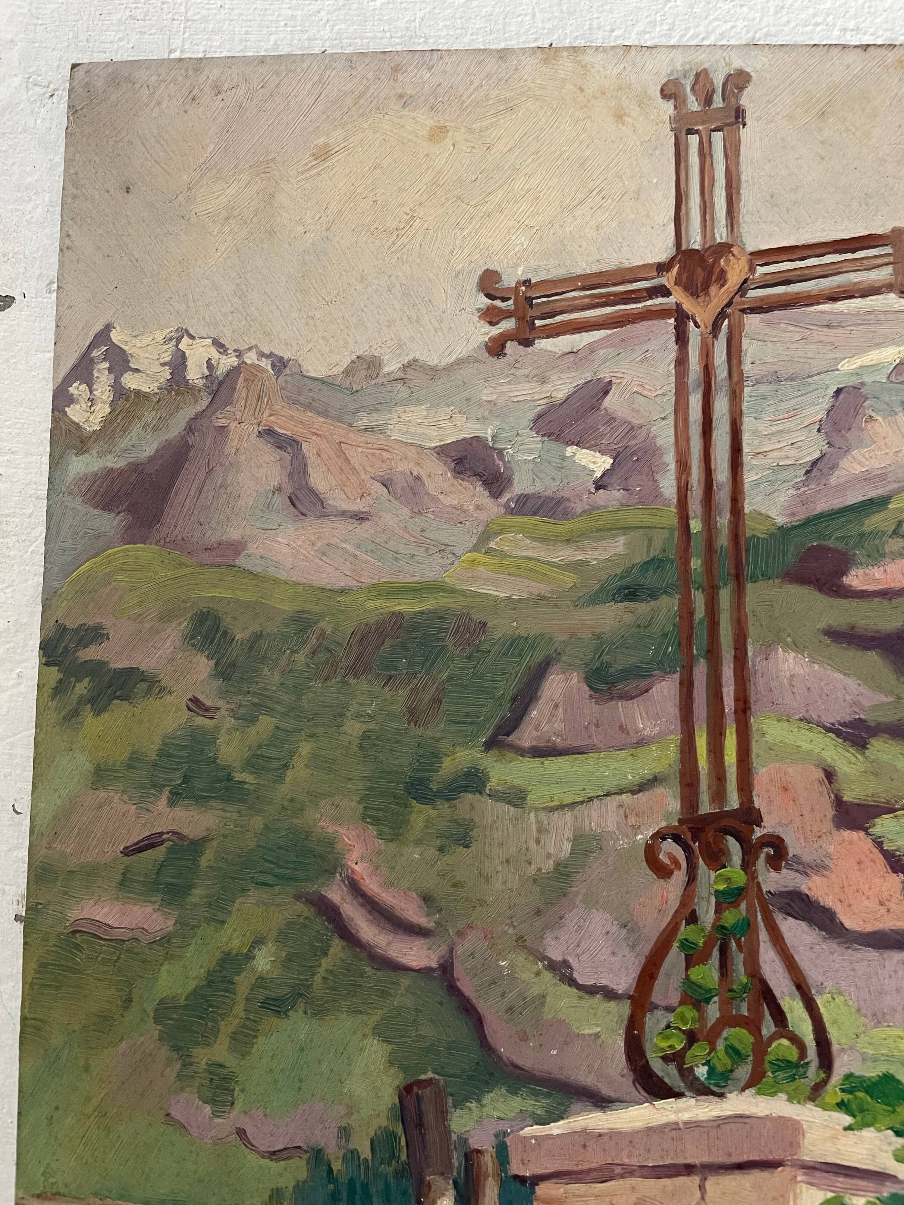 Oil painting landscape mountain 1939