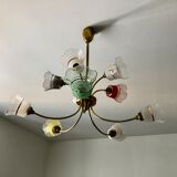 Chandelier granite glasses of colors 10 fires 1950