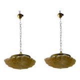 Murano Glass Light Pendants Set of 2 1980’s